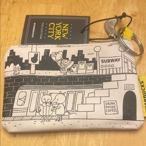 Starbucks New York City Cream and Black Pouch